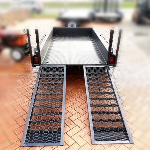 6 Ft Rear Drop Mash - 8x5 Tandem Axle Heavy Duty Plant Trailer with Single Drop Down Ramp for Sale in Victoria