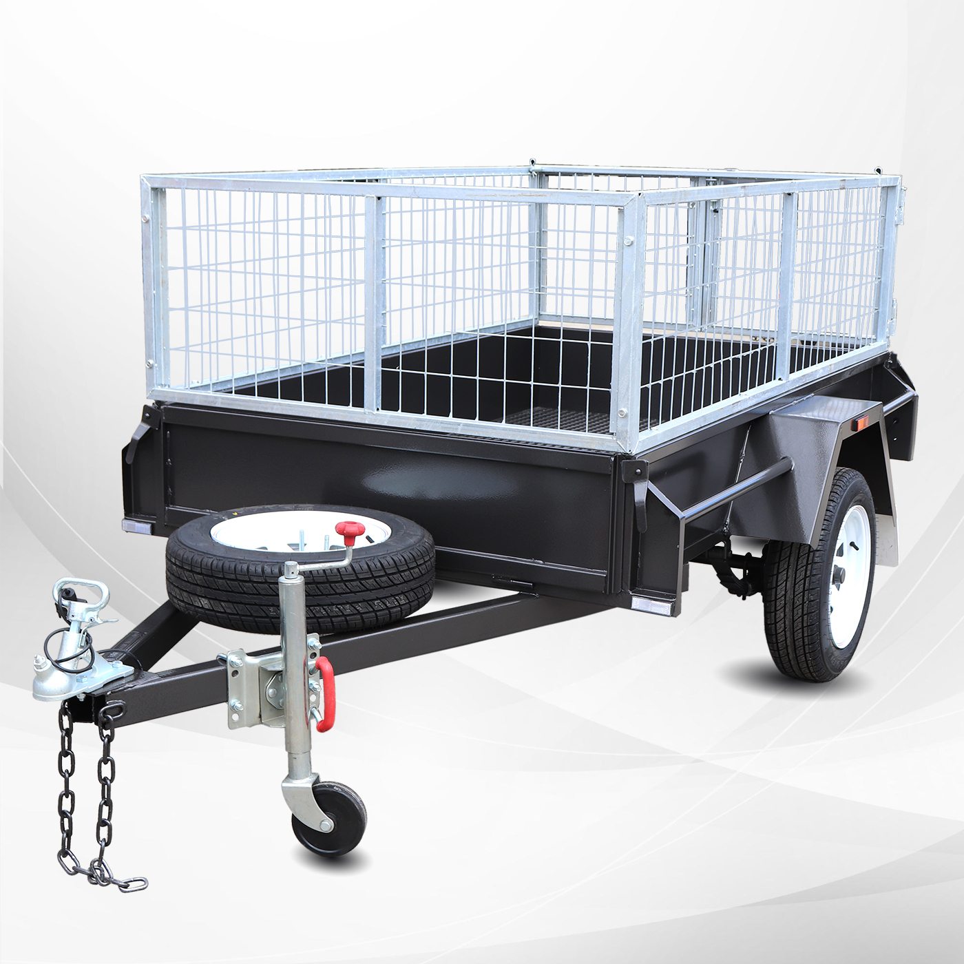 6x4 Commercial Heavy Duty Trailer with 2ft Galvanised Cage