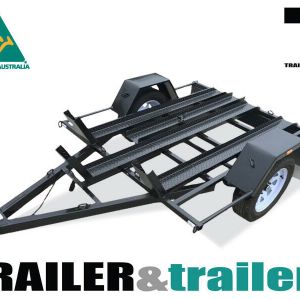 6x4 Heavy Duty Motor Bike Trailer -3x Channel Checker Plate for Sale
