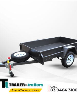 7×4 Commercial Heavy Duty | Checkerplate Floor | Single Axle Box Axle Trailer for Sale