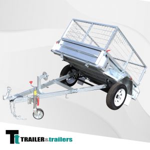 7x4 Galvanised Manual Tipper Cage Trailer for Sale