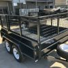 8x5 Tandem Axle Heavy Duty Cage Trailer For Sale with 15 inches High Sides and 2 Ft Heavy Duty Cage
