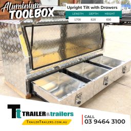 Upright Tilt with Drawers – UTE / Trailers Storage Aluminium Toolbox For Sale – 1700mm x 820mm x 600mm in Melbourne Victoria