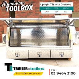 Upright Tilt with Drawers – UTE / Trailers Storage Aluminium Toolbox For Sale – 1700mm x 820mm x 600mm in Melbourne Victoria