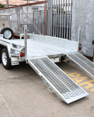 10×6 Australian Galvanised Tandem Plant Trailer Deluxe Heavy Duty – 2x Drop Down Ramps <br><br><span class="aussie-build">ON SPECIAL</span>